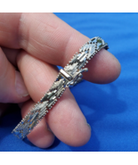 925 Sterling Silver Woven Braided Bracelet Diamond cut Chain Flexible Ba... - $6,532.99 MXN