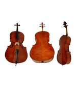Merano Flamed Ebony Fitted Cello with Bow, Bag ~ 1/4 Size - £312.72 GBP