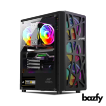 Mid Tower Gaming Case Full ATX 4 Fans USB 3.0 Tempered Glass Black Color Rainbow - £54.11 GBP