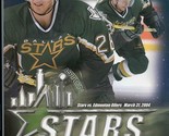 Dallas Stars vs Edmonton Oilers Program March 31, 2004  - $11.88