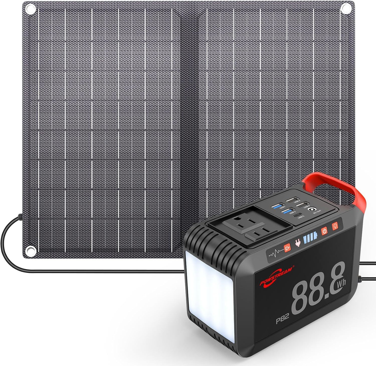 Solar Generator 88.8Wh Portable Power Station With Solar Panel Included,... - $96.99
