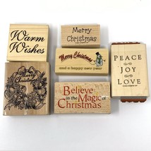 Christmas Rubber Stamps Crafting Lot Stampin&#39; Up Sugarloaf Unmarked Set of 6 - £16.03 GBP