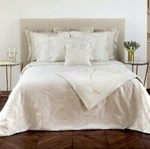 Yves Delorme Floral Ivory Queen Duvet Set 3 PC Jacquard Reversible Palladio NEW - £197.44 GBP