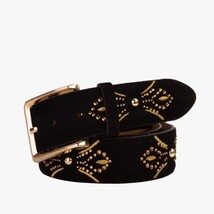 The Lazio Black Suede Leather Belt image 6