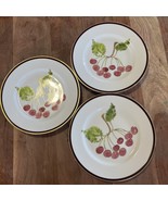 3 CRATE &amp; BARREL Salad Plates Berry Cherry  - 8 1/4&quot; Gooseberry - $31.49 CAD