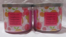 Bath &amp; Body Works 3-wick Scented Candle Lot Set Of 2 Raspberry Tangerine - £52.16 GBP