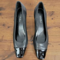 Vaneli Womens Shoes 6.5 Black Rickie Leather Cap Toe Classic Pumps Kitten Heel - $20.30