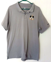 Disney World 50 collared shirt size L men gray short sleeve embroidered ... - £10.91 GBP