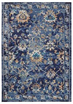 HomeRoots 395709 4 x 6 ft. Blue &amp; Gold Jacobean Area Rug - £91.73 GBP