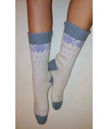 S-M-L Superfine 100% Virgin Wool Socks Womens Hand Knit Hiking Winter So... - $205.59 MXN