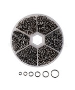 Jump Rings  Assorted sizes in plastic size sorted box  Gunmetal color   77N - £7.46 GBP