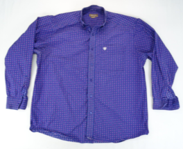 Ariat Shirt Mens XL Blue Long Sleeve Button Down Pattern Print Western F... - £14.97 GBP