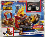 Hot Wheels Monster Trucks Arena Smashers 5 Alarm Fire Crash Challenge Pl... - $14.98