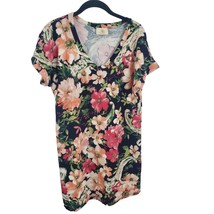 Eleven Oaks Dress Small Womens Cap Sleeve Multicolor Floral V Neck Casual Summer - £13.02 GBP