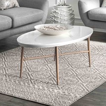 5&#39; X 8&#39; Nuloom Floral Jeanette Area Rug In Grey. - £43.99 GBP