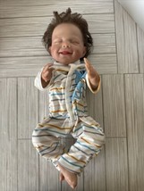 18” Reborn Baby Sleeping Boy Full Body Silicone Lifelike Newborn Doll Smiling - $83.76