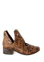 Sbicca women&#39;s reedy cut out ankle snakeskin boot in Brown Leather - $32.00