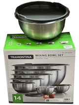 Tramontina 14 pc Stainless steel Mixing Bowls with Lids - $906.46 MXN