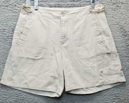 Columbia Shorts Women Small Tan Solid 100% Cotton Regular Fit Drawstring Waist - $18.49