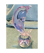 Hand Blown Art Glass Murano Style Purple Wave Swimming Dolphin Figurine ... - $10.85 CAD