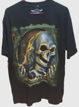 Money Root All Evil Vintage 90s Skull Black Carbon Dollars Currency T-Sh... - £9.59 GBP