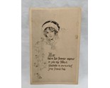 Lady With Flowers And Poem Ullman MFG Co N Y Valentine Postcard - $39.59
