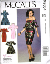 McCall&#39;s M7654 Misses 14 to 22 Bare Shoulder Dress Uncut Sewing Pattern ... - £13.27 GBP