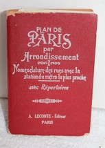 Rare Plan de Paris Par Arrondissement Pocket Leather Map Guide - £25.57 GBP