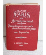Rare Plan de Paris Par Arrondissement Pocket Leather Map Guide - $460.14 MXN