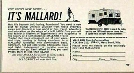 1963 Print Ad Mallard 17 1/2 &#39; Drake Travel Trailers West Bend,WI - $8.35