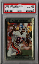 1990 Action Packed Vance Johnson #66 PSA 8 P91223 - £6.24 GBP