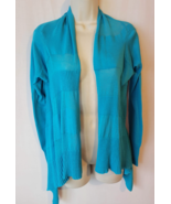 "NWT BCBG Max Azria XS Aqua Blue Asymmetrical Cardigan Top Women's Soft Knit" - $950.18 MXN