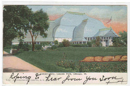 Conservatory Lincoln Park Chicago Illinois 1909 postcard - $5.94