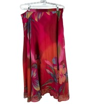 Boston Proper Womens Floral Maxi Skirt Size L Polyester Red &amp; Orange - $27.81