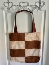 Handmade by PZQUILTS  Reversible Large Tote Bag with Brown Blocks - $21.95