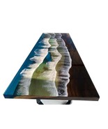 Ocean Wave Epoxy Resin Table Top Centerpiece Dining Table Handmade Furni... - £295.29 GBP+