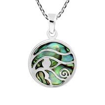 Ancient Symbol Eye of Horus Abalone Shell Inlay .925 Sterling Silver Necklace - £17.13 GBP