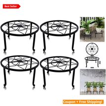 Chic Black Iron Plant Stands 4 Pack - Perfect for Heavy Pots and Décor S... - $52.42
