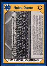 1990 Collegiate Collection Notre Dame #182 1973 Football Team NM-MT - £1.29 GBP