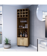 Aubree Corner Bar Cabinet, Twelve Wine Cubbies, Two Shelves, One Flexibl... - £350.09 GBP