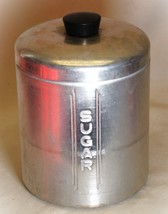 Spun Aluminum Sugar Kitchen Canister Silver Color MCM - £15.95 GBP