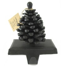 Heavy Iron Cast Pine cone Stocking Holder Park Designs Black Metal Pinec... - $23.71