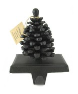 Heavy Iron Cast Pine cone Stocking Holder Park Designs Black Metal Pinec... - £18.53 GBP