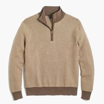 NWT Mens Size Large J. Crew Brown Pure Cotton Half-Zip Herringbone Sweat... - $27.43