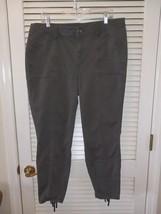 Lane Bryant Olive Green Lace Up Ankle Skinny Pants Stretch Size 16 Utili... - £18.97 GBP