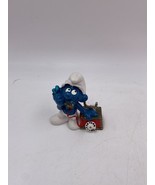 Vintage 1980 Schleich Peyo Plastic SMURF with Telephone Figure - $12.00