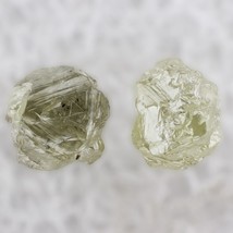 1.66 CT Green Yellow 2 Piece Rough Gemstone Diamond, Natural Raw Uncut Diamond - £40.60 GBP