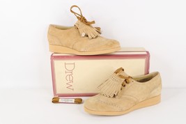 NOS Vtg 90s Streetwear Womens 7.5 2E Fringed Chunky Leather Platform Sho... - $98.95