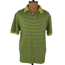 Robert Graham Polo Shirt Short Sleeve Green Blue Stripes Mens Size XL - £20.84 GBP