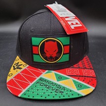 New Black Panther Snapback Men&#39;s Black Red Yellow Flat Bill Marvel Comic... - $19.79